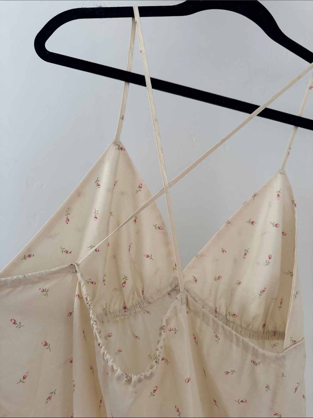 Vintage Floral Slip Dress Cottagecore Nightgown Rosebud Print romantic maxi - Picture 7 of 9
